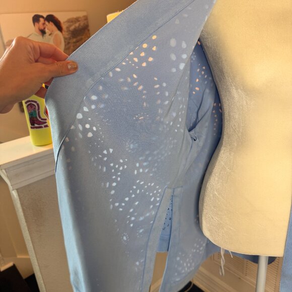 Marla Wynne Collection – Perforated Faux Suede Kimono Jacket - Picture 6 of 9